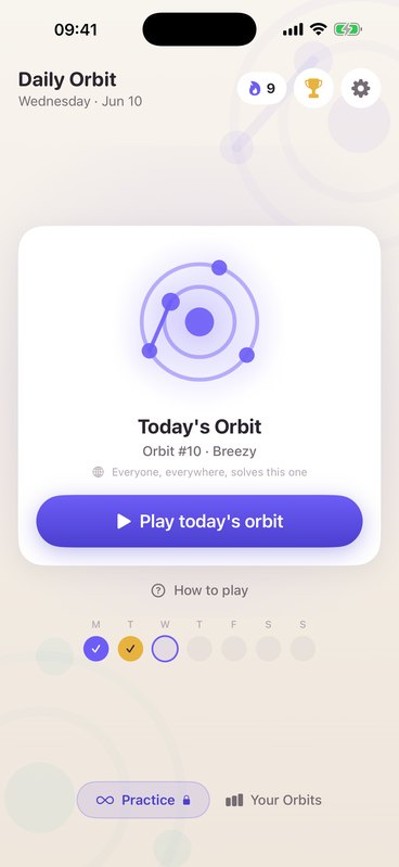 Daily Orbit screen 2